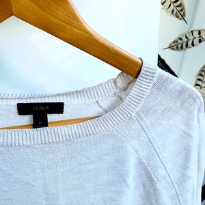 J Crew White Linen Top